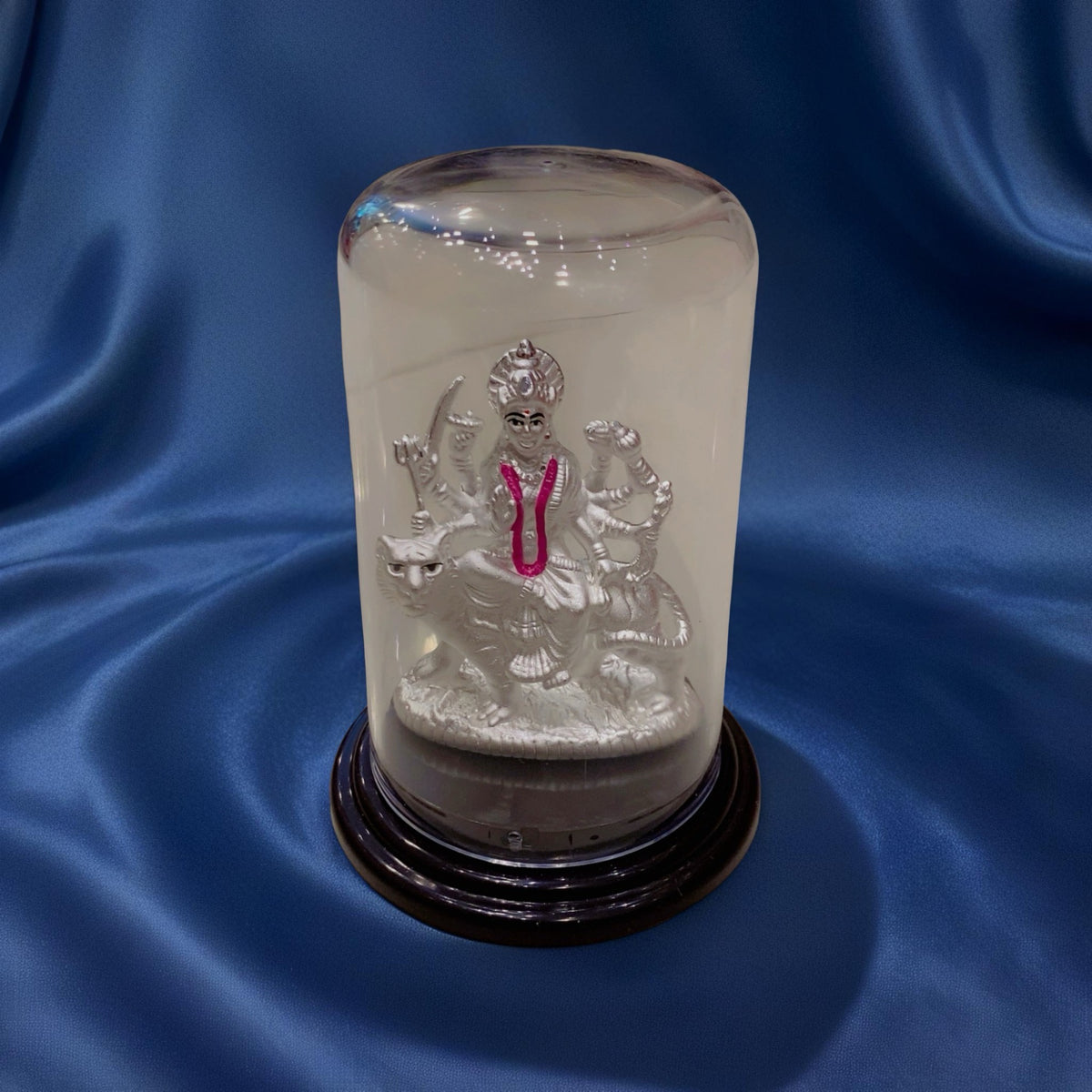 Pure 925 Chandi Durga Mata Murti with Dome - Showcase Idol