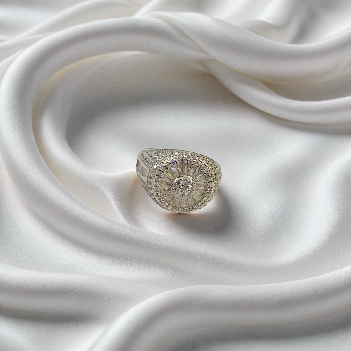 The Celeste Sunburst Cocktail Ring