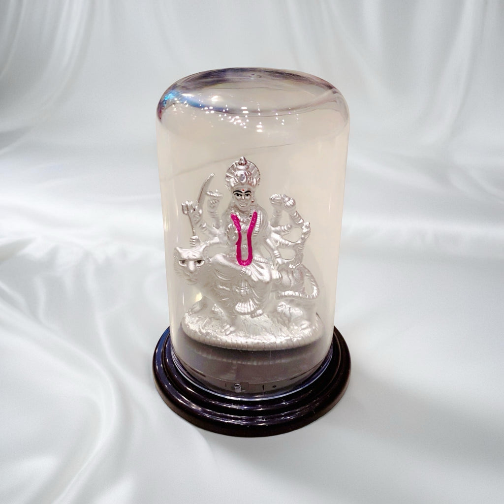 Pure 925 Chandi Durga Mata Murti with Dome - Showcase Idol