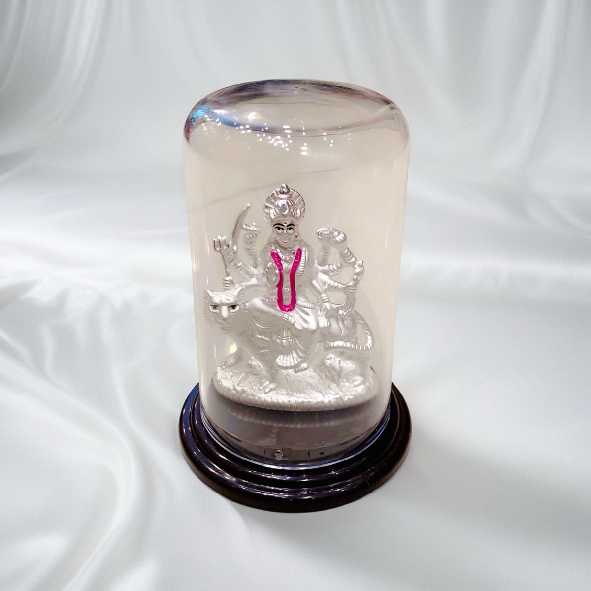 Pure 925 Chandi Durga Mata Murti with Dome - Showcase Idol