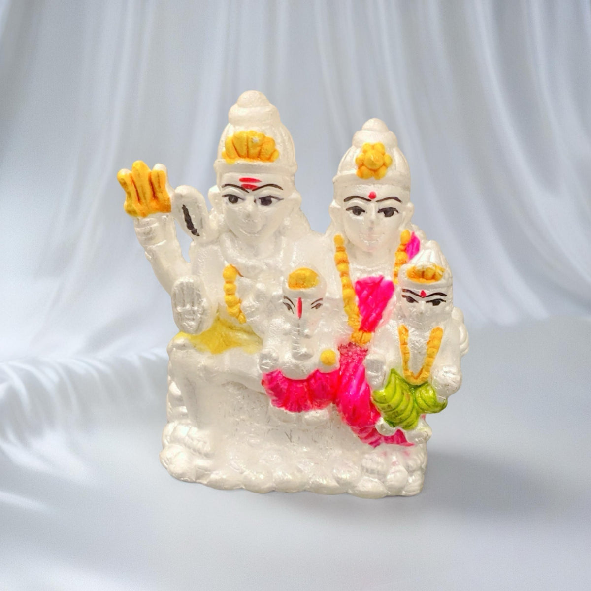 Pure 925 Chandi Shiv Parivar Idol - Shiv Family Murti Set