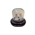 999 Silver Lakshmi Ganesh Idol Set in Glass Dome with Wooden Base - For Diwali, Pooja & Corporate Gifting