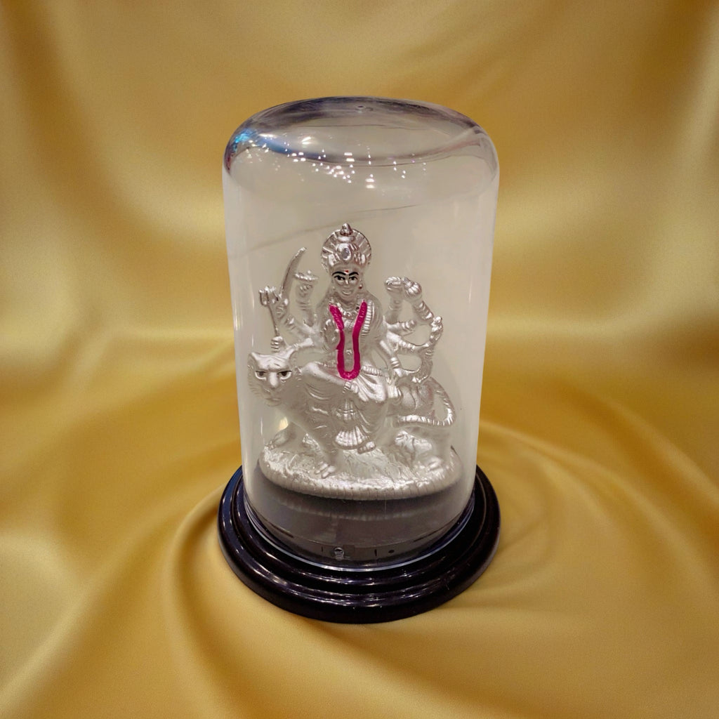 Pure 925 Chandi Durga Mata Murti with Dome - Showcase Idol